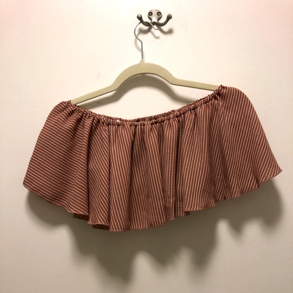 Ellejay Crop Top Pinstripe Nude in XS, vintage